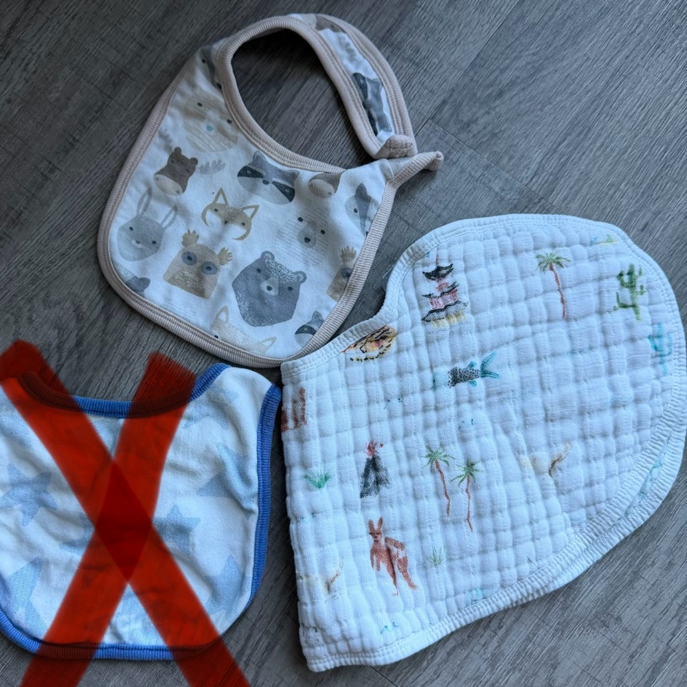 Animal Print Baby Bib Set of 2 - Multicolor